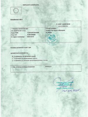Świadectwo AEO